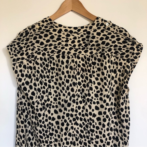 Madewell Morningside Shift Dress Leopard Sketch Size M Animal Print Short Sleeve - Picture 8 of 14